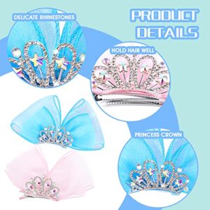 WLLHYF Diamond Crown Hair Pin Bow Hair Clips Gradient Metal Side Hair Barrette Princess Headband Mini Birthday Crown Hair Styling Headdress Accessories for Girls Kids