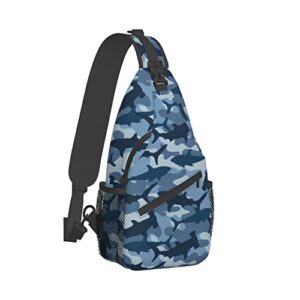 sling bag for women men, crossbody sling backpack, chest bag for hiking travel daypack, multipurpose lightweight shoulder bag, shark one size