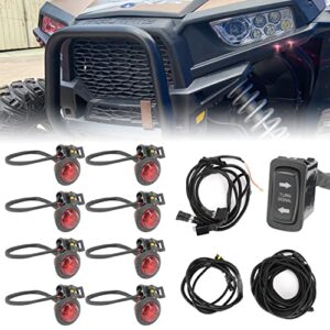 sunpie utv turn signal kit, utv street legal kit with red led&rocker switch & 2 feet extension wire&drill compatible with polaris,pioneer,talon,can-am,kawasaki,arctic cat 2015-2024