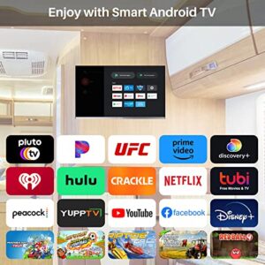 SYLVOX Smart RV TV, 32 inch TV with DVD Player Built-in, 12 Volt TV for RV Camper 1080P FHD, Android Smart Free Download APPs, Support WiFi Bluetooth, 2 HDMI & 2 USB, AC/DC Powered, Frameless Design