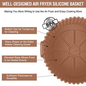 Air Fryer Silicone Liners for Ninja Air Fryer AF101 4QT, AF161/AF150 5.5QT, for COSORI/Gourmia/PowerXL/InstantPot/Fabuletta/Phillip Air Fryer 4QT, and Most 3-5QT Airfryers, Better than Paper Liners