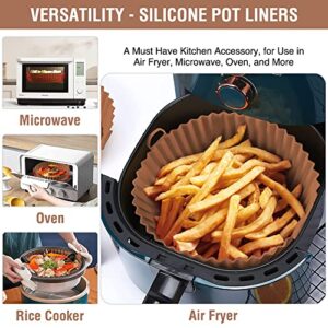 Air Fryer Silicone Liners for Ninja Air Fryer AF101 4QT, AF161/AF150 5.5QT, for COSORI/Gourmia/PowerXL/InstantPot/Fabuletta/Phillip Air Fryer 4QT, and Most 3-5QT Airfryers, Better than Paper Liners