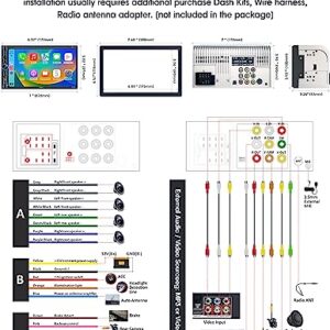 [Upgrade Wireless] Double Din Car Stereo with Wireless Apple Carplay, Android Auto - 7 Inch HD Touchscreen, Bluetooth, Subw, Steering Wheel, MirrorLink, USB/SD/AM/FM Car Radio Receiver, Backup Camera