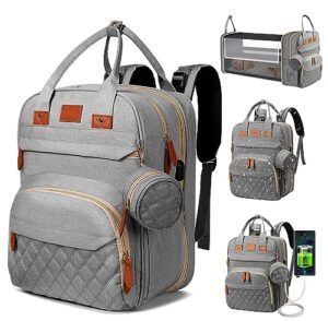 arrozon diaper bag backpack, baby shower gifts, diaper bag for boys girls, waterproof travel baby bag with changing station, baby registry search baby essentials (grey)