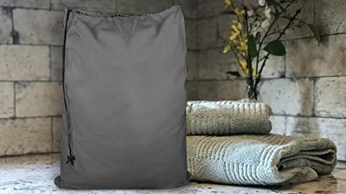 Gratico Laundry Bag Canvas|Dirty Clothes Travel Laundry Bag|Machine Washable|Reusable College Hostel Hamper Liner Bag Garments Delicates Drawstring Closure 1 Pack Grey Color|Size 28X36 Inches
