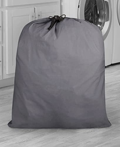 Gratico Laundry Bag Canvas|Dirty Clothes Travel Laundry Bag|Machine Washable|Reusable College Hostel Hamper Liner Bag Garments Delicates Drawstring Closure 1 Pack Grey Color|Size 28X36 Inches