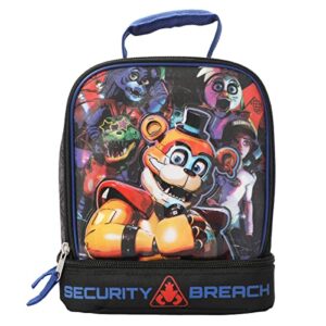 bioworld five nights at freddy's: security breach insulated lunch box with double compartments