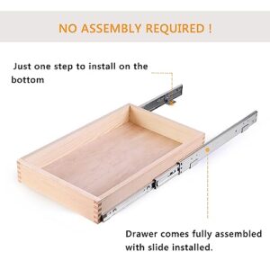 Mulush Pull Out Cabinet Organizer, Soft Close Wood Drawer Storage Slide Out Shelves for Kitchen, 14”W x 21”D, Requires At Least 15.5” Cabinet Opening, Finished