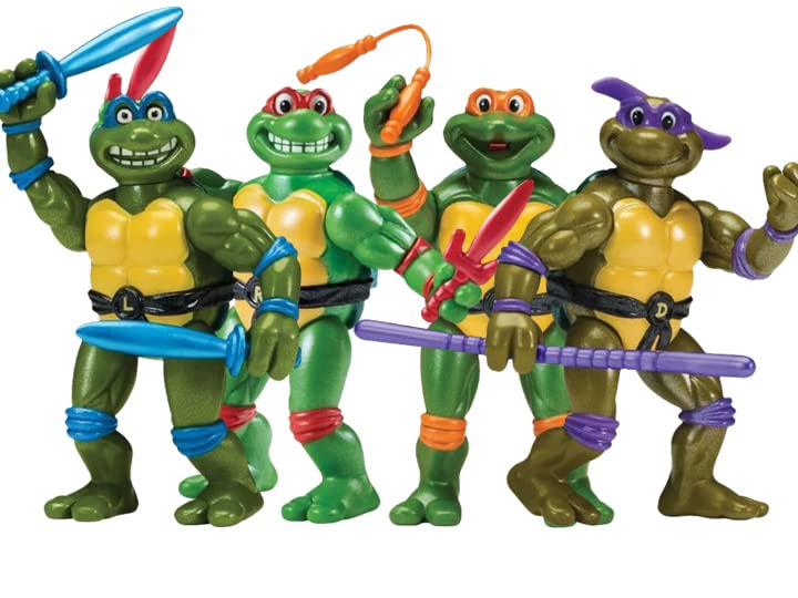 Teenage Mutant Ninja Turtles Figures Collection - Bundle with 4 TMNT Mini Figurines Toys for Boys with TMNT Stickers | TMNT Party Favors for Kids 8-12