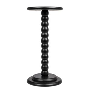 Creative Co-Op Stacked Pedestal Cocktail Side Table, Black