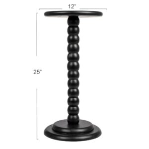 Creative Co-Op Stacked Pedestal Cocktail Side Table, Black