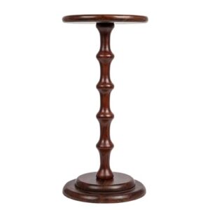 Creative Co-Op Ergo Pedestal Cocktail Side Table, Dark Chestnut