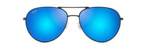 maui jim men's and women's walaka polarized aviator sunglasses, dove grey/blue hawaii, medium