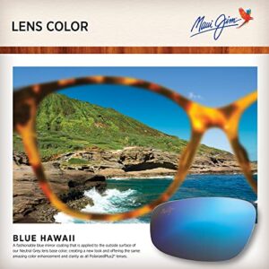 Maui Jim Men's and Women's Walaka Polarized Aviator Sunglasses, Dove Grey/Blue Hawaii, Medium