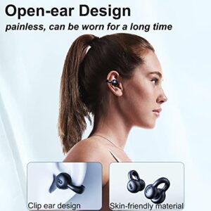 Houlyn Wireless Ear Clip Bone Conduction Headphones Open Ear Earbuds Bluetooth 5.3 for Android iPhone, Waterproof Painless Mini Sport Open Ear Clip Headphones, HiFi Quality/Long Battery Life, Black