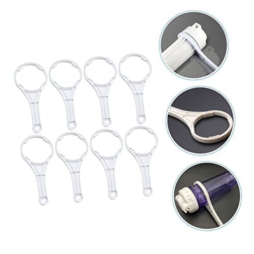 8pcs Home Water Filter Black Case Shell Wrench Filter Under Sink Water Filter Tool Water Filter Spanner Housings Water Filter White Plastic Filtering System Household