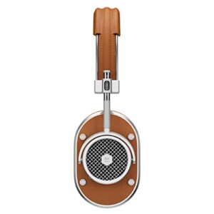 MASTER & DYNAMIC MH40 Over-Ear Wireless Headphones Gen II, Silver Metal/Brown Coated Canvas/Brown Leather