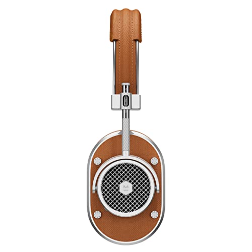 MASTER & DYNAMIC MH40 Over-Ear Wireless Headphones Gen II, Silver Metal/Brown Coated Canvas/Brown Leather