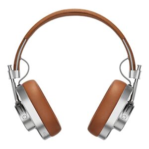 MASTER & DYNAMIC MH40 Over-Ear Wireless Headphones Gen II, Silver Metal/Brown Coated Canvas/Brown Leather