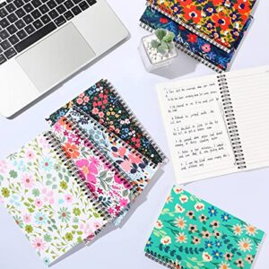 Faccito 8 Pack A5 Spiral Journal Notebook for Women College Ruled Notebook Hardcover Notepad with 60 Sheets/120 Pages for Gift, Daily School, Office Supplies (Floral Style)