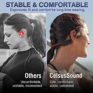 S100 Bone Conduction Headphones,Open Ear Headphones with Built-in Mic, Bone Conduction Headphones Bluetooth 5.2,10H,Sweatproof Sports Headsets.