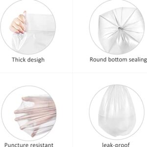 80 Counts Strong Trash Bags Garbage Bags by Teivio, Bathroom Trash Can Bin Liners, Small Plastic Bags for home office kitchen (2.6 Gallon, Clear)