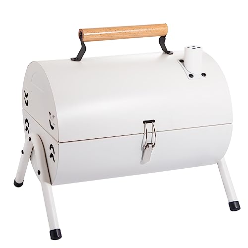 Supernal Tabletop Charcoal Grill,BBQ Grill,Portable Charcoal Grill,Small Folding Tabletop Grill for Outdoor Cooking Camping,Picnics,Backyard,Balcony-White,Thanksgiving, Christmas, Halloween