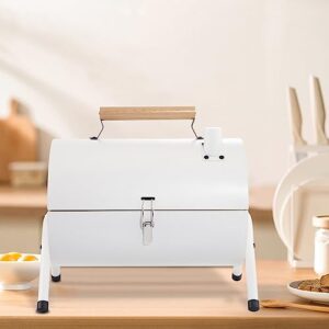 Supernal Tabletop Charcoal Grill,BBQ Grill,Portable Charcoal Grill,Small Folding Tabletop Grill for Outdoor Cooking Camping,Picnics,Backyard,Balcony-White,Thanksgiving, Christmas, Halloween