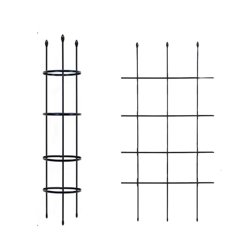 Black Plant Trellis Garden Trellis Clinging Roses Trellis Plant Cage Climbing Flower Support with Coating to Decorate Your Garden 2 Packs