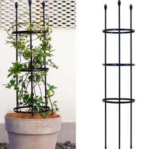 Black Plant Trellis Garden Trellis Clinging Roses Trellis Plant Cage Climbing Flower Support with Coating to Decorate Your Garden 2 Packs