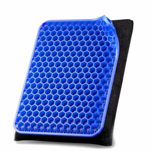 oswchic gel seat cushion pressure relief double layer honeycomb breathable chair cooling pad for car driver office wheel chair tailbone sciatic nerve spine pain relief