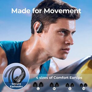 Wireless Earbuds Bluetooth 5.3 Headphones 60 Hrs Playtime Sports Ear buds with Wireless Charging Case & LED Power Display Over-ear Earphones with Earhooks Waterproof Stereo Bass Headset for Workout