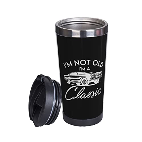 I'm not old I'm Classic Insulated Mug, 13.5 Oz With Lid Vacuum Stainless Steel Coffee Mug, For Travel Office School Camping