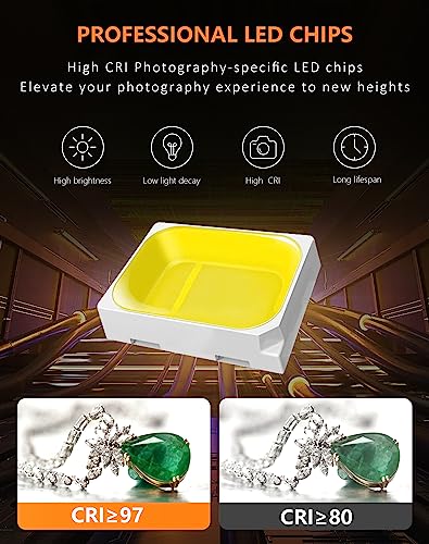 STN Photo Light Box 16"x16" 160LEDs Folding Light Box Photography CRI ≥97 Photo Studio Light Box with 6 Kinds Double- Sided Color Backgrounds and Diffuser for Jewelry and Small Products