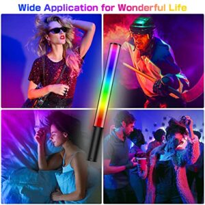 leshiou RGB Video Light Wand, Handheld Multi Color LED Photography Light Stick with Remote Control, Dimmable 2500K-6500K CRI97+ Full-Color LED Light with 2500mAh Rechargeable Battery, 12 Light Scenes