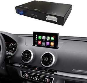 ninetom wireless carplay android auto retrofit kit for 2013-2018 audi a3/s3, carplay module receiver box support navigation, maps, music, mirroring, camera
