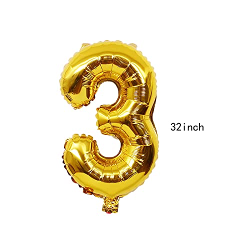 Princess Tiana 3rd Birthday Decorations Gold Number 3 Balloon 32 Inch | The Frog Tiana Balloons for Girl’s Birthday Baby Shower Princess Theme Party Decorations (3rd Birthday)