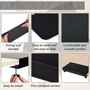Fainne 17 Inch Corner Desk Connector Platform Desk Corner Sleeve Corner Keyboard Tray with Computer Desk Mat Mouse Pad and 4 Pcs Screw Office Accessories for Fitting L Shaped Workstations, Black