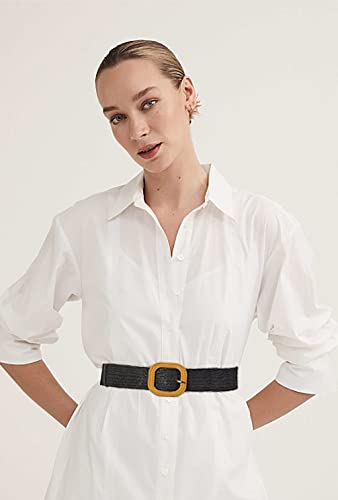 CaySep 2PC Women's Elastic Belt Vintage Dress Belt Elastic Waist Cinch Belt(S-M)