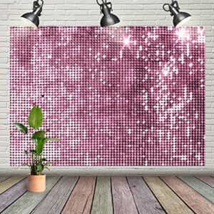 wollmix 7x5ft rose gold sequins backdrop disco party decorations glitter birthday wedding party photo background for baby shower photography 70s theme halos party banner photo studio props