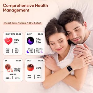 Smart Watch for Women,Bluetooth Call Answer/Dail Waterproof Fitness Smartwatch for Android iOS Phone Health Touch Screen Smart Watches Blood Pressure Blood Oxygen Heart Rate Sleep Monitor Pedometer