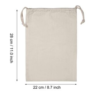 Boxwizard Household Plain Cotton Drawstring Storage Laundry Sack Stuff Bag for Travel Home Use 22 * 28CM (22 * 28cm)