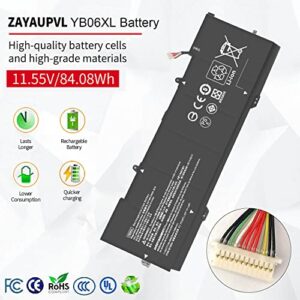 ZAYAUPVL 84.08Wh YB06XL Battery Replacement for HP Spectre X360 Convertible 15-CH0XX 15T-CH000 Series 15-CH011DX 15-CH011NR 15-CH012NR 928427-271 928427-272 928372-855 928372-856 YB06084XL 11.55V