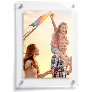 displaybug acrylic frame – standoff floating frame for photos, diplomas, certificates, posters – modern and minimalist acrylic picture frame for home and office – portrait or landscape (22x28)
