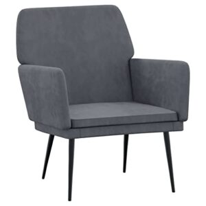 vidaxl velvet armchair in dark gray - comfy modern design with durable material and perfect dimensions.