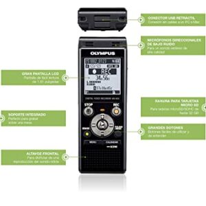 Olympus OM System WS-883 Digital Voice Recorder, Linear PCM/MP3 Recording Formats, USB Direct, 8gb Playback Speed and Volume Adjust, File Index, Erase Selected Files