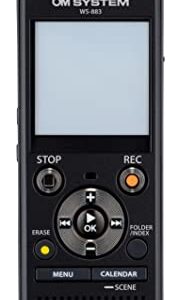 Olympus OM System WS-883 Digital Voice Recorder, Linear PCM/MP3 Recording Formats, USB Direct, 8gb Playback Speed and Volume Adjust, File Index, Erase Selected Files