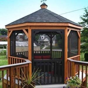 Amish-Crafted 12' Wood Octagon Gazebo-in-a-Box (Harvard Slate)