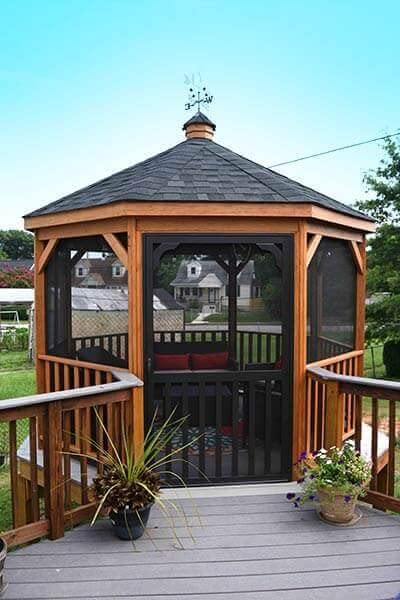 Amish-Crafted 12' Wood Octagon Gazebo-in-a-Box (Harvard Slate)