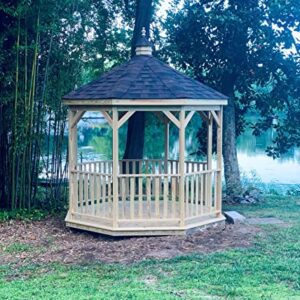 Amish-Crafted 12' Wood Octagon Gazebo-in-a-Box (Harvard Slate)